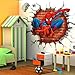 Produktbild 45 * 50cm heiße 3d - loch berühmter comic - film spiderman - aufkleber für kinder zimmer jungs gaben wand durch wandtattoo home decor wandgemälde