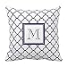 Produktbild he-arter Coral Grau chevron Muster und marokkanische Vierpass-Kissenbezug Kissen, Polycotton, Customized Design 057, 16 x 16inches