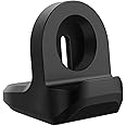 MoKo Charger Stand Compatible with Samsung Galaxy Watch 4/4 Classic/Galaxy Watch 3 41mm 45mm/Galaxy Watch Active 1/2 40mm 44mm, Silicone Non-slip Base Smartwatch Charging Dock Station Holder - Black