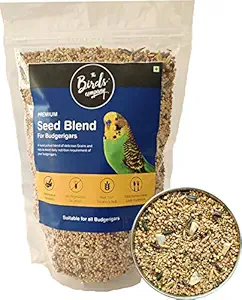 The Birds Company Premium Seed Blend of 9 Grains & Nuts, Fortified with Spirulina & Cuttlefish Bone, Bird Food for Budgies, 900 g