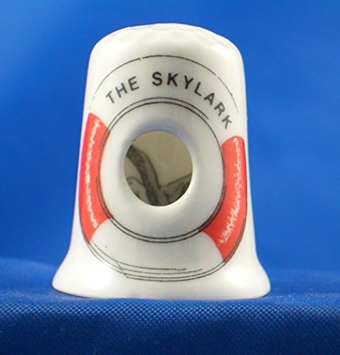 Porcelain China Collectable Thimble - Peephole Seagull in Lifebouy