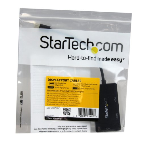 StarTech.com Mini DisplayPort auf HDMI / DVI / VGA Adapter – 3-in-1 mDP Konverter – 1920×1200/1080p – Reiseadapter - 7