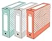 Produktbild ELBA 400070058 Archiv-Box DECO 3er Pack Din A4 Format 8 cm breit aus Karton grün, grau, korallrot Archivschachtel Archivbox Deko-Box