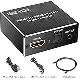 EASYCEL 4K/ 30HZ HDMI 1.4V Audio Extractor, HDMI to HDMI and Optical Toslink SPDIF and 3.5mm Jack Stereo Converter with Optical Cable for PS3 PS4 Xbox Amazon Fire TV Stick Roku Chromecast