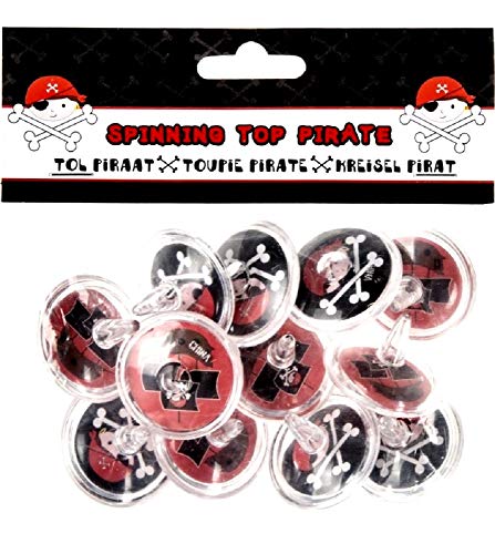 abrakado.nath Sachet 12 TOUPIE Pirate 4 CM Jouet Jeu Petit Cadeau Fete D Anniversaire