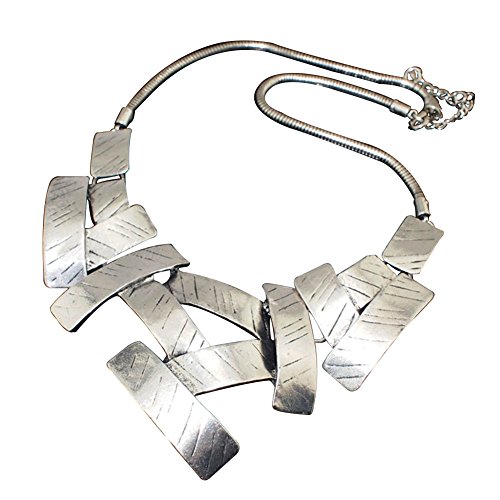 Moonar & # 174; Cool & Vintage Donna Collana collo catena corta in metallo ciondolo croce/Fogli hip-hop oro/Arent argento Taglia unica