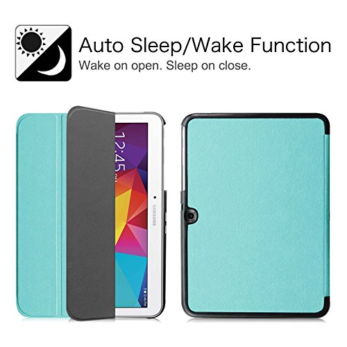 Fintie Samsung Galaxy Tab 4 10.1 Hülle Case – Ultra Schlank Superleicht Ständer Smart Shell Cover Schutzhülle Etui Tasche mit Auto Schlaf / Wach Funktion für Samsung Galaxy Tab 4 10.1 SM-T530 SM-T535 (nicht geeignet für Samsung Galaxy Tab 3 10.1), Blau - 3