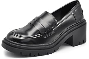 IF Fashion Scarpe Mocassini Slip On Loafers da Donna con Tacco Comodo Platform Piattaforma IF-6647