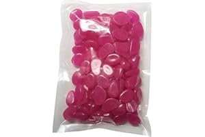 COLORFUL HOME DECO Leuchtsteine 100er, Colorful Künstliche Kieselstein/leuchtende Kiesel/Aquarium Floureszierende Pebbles Stein/Garten Gehweg (Hot Pink)