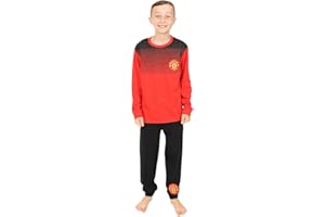 Manchester United Boys Football Club Long Pyjamas Cotton Red Black