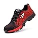 Produktbild Gainow Damen Herren Arbeitsschuhe Stahlkappe Sicherheitsschuhe Sportlich 200J Leicht Stahlkappe Atmungsaktiv Schutzschuhe Trekking Wanderhalbschuhe Hiking Schuhe Traillaufschuhe Rot-42