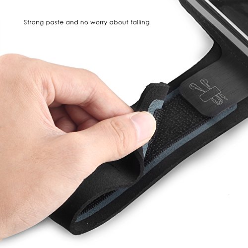 AUKEY Sportarmband Hülle für iPhone 6 Plus oder bis zu 5.5 Zoll Smartphone Fitness Armband Schweißbeständig  Anti-Rutsch geeignet für Laufen , Wandern , Rad Fahren , Reiten Schwarz - 7