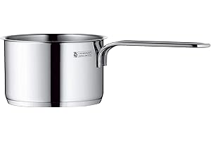 WMF Mini - Cazo Ø10cm Apróx 0,5L, Borde Vertedor, Apilable de Acero Inoxidable Cromargan Publido, Apto Inducción, Sin Recubri