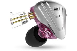 Yinyoo KZ ZSX Écouteurs in Ear Monitor Écouteur Filaire Sport KZ Ear Écouteur 1Dynamique 5Armature équilibrée Ecouteur Intra(Violet, sans Microphone)