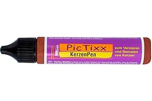KREUL PicTixx 49715 - Penna per candele, 29 ml, in rame, colore a base di cera liquida, per scrivere, decorare e dipingere candele, con punta fine