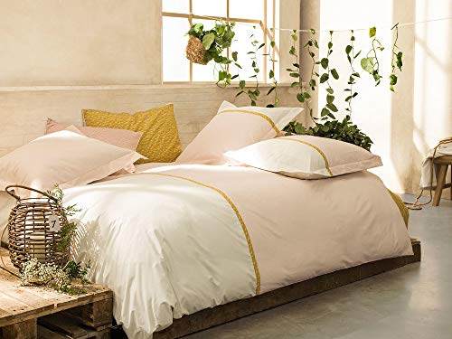 Essix Toi&Moi Occitan Housse de Couette, Coton, Lingerie/Meringue, 240x220 cm