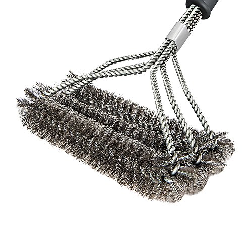 BBQ Grill Reinigungsbürsten Waschreinigungsbürste Edelstahl / 18inch 3-Sided Lange mit Aufhängeöse (B) - 4