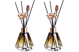 UPSTORE 2 botellas difusoras de varillas vacías de 60 ml, frascos difusores de vidrio rellenables, recipientes de aromaterapia, accesorios de fragancia, uso para bricolaje, varillas difusoras de varillas de