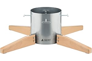 Tree Nest Weihnachtsbaumständer Christbaumständer Baumständer Weihnachtsbaum Standfuß Ständer mit Wassertank für Große Bäume - Timber Christmas Tree Stand für Bäume bis 3,5m, 6-14cm Stamm Silber