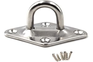 FLOMORE M12 Gancio per soffitto con gancio per occhio 304 gancio per montaggio a parete in acciaio inox resistente per appendere un pacchetto di 1 (viti incluse)