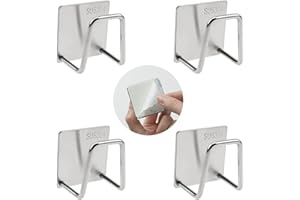 CYIOU 4 Stück 304 Edelstahl Schwammhalter Spülbecken Küchen Zubehör Sponge Holder aus Küchenzubehör für Haushalt Lagerung und Abtropfen