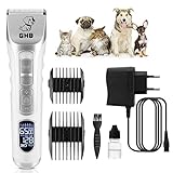 GHB Tondeuse Chien Chat Professionnelle Tondeuse Animaux Electrique avec Ecran LCD Sans Fil Rechargeable