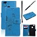Produktbild GrandEver Huawei P10 Lite Ledertasche Hülle Schutzhülle Handschlaufe Tasche Lederhülle Scratch Schale Umschlag Stil Wallet Flip Case Cover mit Weiche Silikon Backcover Leder Innere Standfunktion Kreditkarte Slots Magnetverschluss Leder fürhülle Huawei P10 Lite Etui - Blau