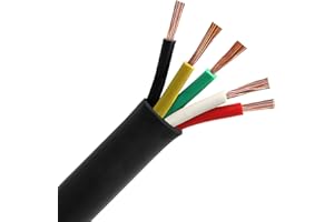 AOHEWEI Cable de 5 núcleos para remolque Cable de remolque de 20 m Cable de remolque de 5 núcleos negro para la industria de camiones y caravanas