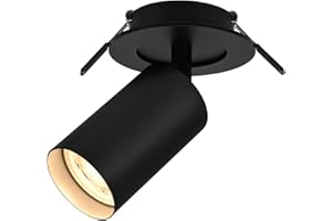 BOYIR Spots de Plafond Orientable & Pivotant Plafonnier LED Spot Noir avec Douille GU10, Éclairage de Plafond LED avec anneau frontal amovible, Spot Led Encastrable pour Cuisine, Couloir, sans ampoules