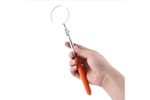 KEENSO Miroir d'Inspection Télescopique Rond Outil de Réparation Rétractable Outil Télescopant de Main avec la Poignée Miroir d'Inspection(50X600mm)