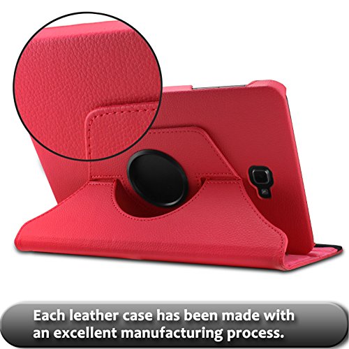 Samsung Galaxy Tab A 10.1 Hülle Case, Infiland PU Ledertasche lederhülle 360° Drehbarer Stand Smart Cover Case Schutzhülle Tasche Etui für Samsung Galaxy Tab A 10.1 Zoll (2016) Tablet-PC(mit Auto Schlaf / Wach Funktion)(Rot) - 8