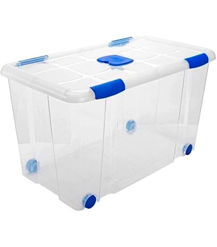 Acan Tradineur – Scatola di Stoccaggio – Realizzata in plastica – Contenitore per riporre libri, vestiti, coperte – N.º 2 – 25,5 x 41,5 x 35 cm – 25 L