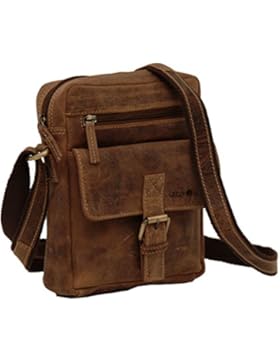 Greenburry Vintage 1663-25 Leder kleine Umhängetasche Schultertasche antikbraun - by ModaStore de