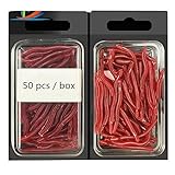 Señuelo de pesca 50pcs/caja Biomimetic silicona suave lombrices señuelo de simulación de...