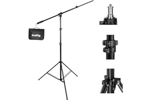 SMALLRIG Soporte de Luz Aluminio de 110''/9.2ft/280cm, Trípode con Cámara de Aire Ajustable con Tornillo 1/4" para Aputure Godox Luz Continua,para Neewer Aro de Luz,Carga Máxima 5kg, RA-S280A - 3737