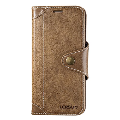 Funda Galaxy S7 Edge Lensun Funda de Cuero Genuino para Samsung Galaxy S7 Edge 5 5 con Cartera para Tarjetas y Cierre Magnetico - Caf S7E-GT-CE Funda Galaxy S7 Edge Lensun Funda de Cuero Genuino para Samsung Galaxy S7 Edge 5 5 con Cartera para Tarjetas y Cierre Magnetico - Caf S7E-GT-CE