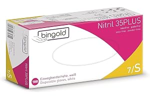 Engångshandskar av nitril 35PLUS, vit, 100-pack, storlek S