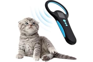 Effdrdfs Bluetooth Microchip Scanner, Multifunction Rechargeable Pet Microchip Reader, Pet ID Tag Scanner for FDX-B/EMID 500 Records Data, Supports Dog Cat Pig Animal Management