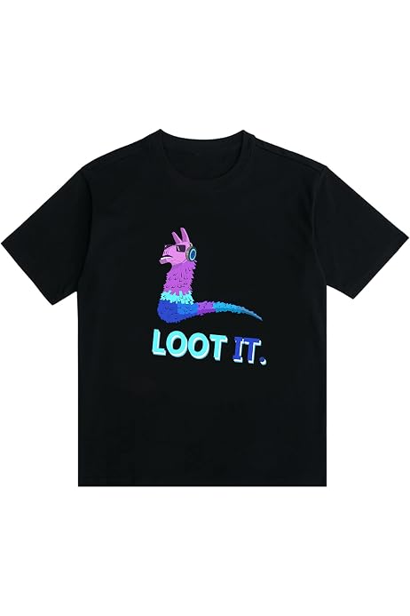 Just Loot It T-Shirt Short Sleeve Llama 