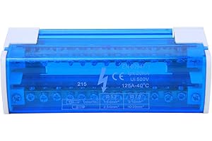 FTVOGUE 215 Scatola di distribuzione dei morsetti Morsetti per circuiti di terra Din Rail monofase a 2 livelli con coperchio trasparente per cavo elettrico di collegamento