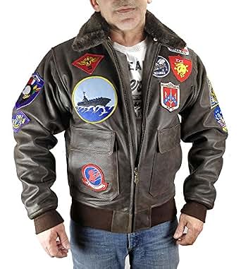 Veste Aviation En Cuir Véritable – Vintage US Army – Taille L – Occasion Très Bon état