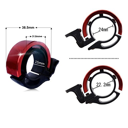 GANZTON Mini Fahrradklingeln Unsichtbare Fahrradglocke Lenker Klingel One-touch Lauter klingen Für Outdoor Fahrrad Mountainbike Radfahren 22.2mm – 24mm - 5