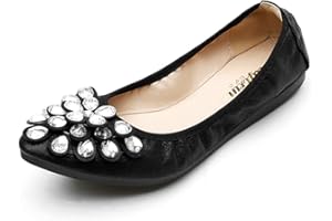 Aoikoy Chaussures Plates Fille pour Femmes Ballerines Plates Chaussures de Travail Confortable Slip-on Plat Mariage d'affaires décontractée