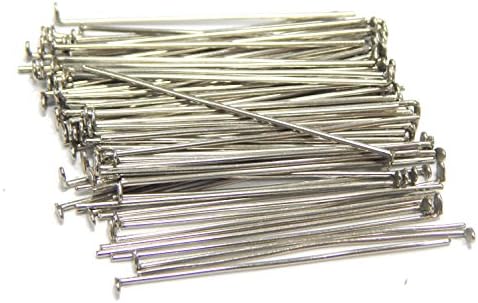 100 Eye pins Eyepins Headpins Head Corsage Pin Metal 32 mm Stainless Steel M146