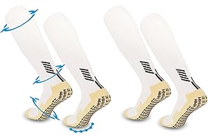 FIBOGOUP Fußballsocken Kinder Herren (2 Paar),Fußball Stutzen EU 32-38,Anti-Rutsch Fußball socken, Sportsocken für Fußball, Laufen, Training