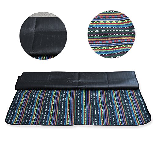 Extsud Outdoor Camping Picknick Matte Feuchtigkeit Pad Ethnische Art Tragbare Picknick Decke Wasserdicht Campingdecke Stranddecke mit Tragegriff Picknick Matte 200 x 150cm - 5