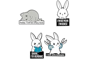 CHICHENGNIAN Carino Coniglio Animale Lettera Spilla Smalto Pin Distintivo Kawaii Cartoon Pins Coniglio Distintivi Pin Set Spille per Vestiti Borse Accessori Gioielli