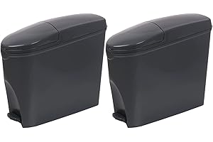 Pro-Kleen Sanitary Bin 20L Slimline Washrooms Toilets Hygienic Disposal Pedal Container Bins for Female Ladies And Baby Hygiene Products - 2 x 20 litres Bins (Dark Grey)