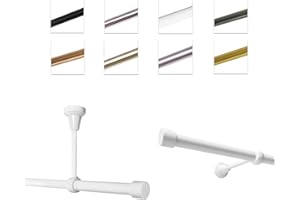 MDEKOR Bastone Per Tende 180 cm, Singolo, Bianco, Montato A Parete/Soffitto
