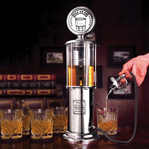 Retro Getränkespender im verchromten Nostalgie Design | Bar-Butler Zapfsäule mit Zapf-Schlauch für Party Getränke Dispenser Biertower Bierspender Zapfanlage Biersäule Schanksäule | Party Gadgets - 3